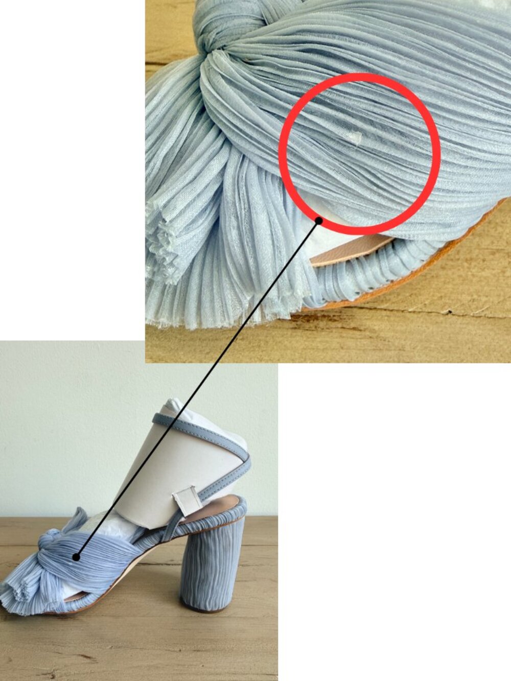 Loeffler Randall Camellia Blue Pleated Bow Heel - Picture 9 of 15
